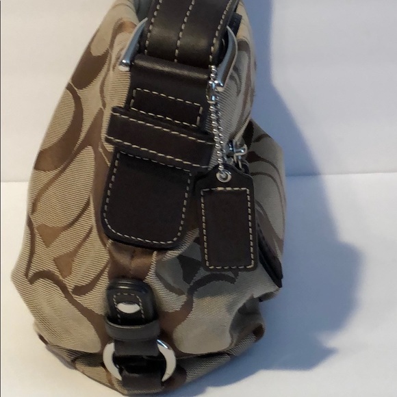Coach Signature C Tan/Brown Cotton & Leather Bag - Picture 9 of 10